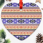 Native American Pattern Heart Ornament (Two Sides) Back