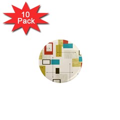Retro Pattern Vintage 1  Mini Magnet (10 Pack)  by ExtraAwesomeSauce
