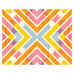 Line Pattern Cross Print Repeat Double Sided Flano Blanket (medium)  by Dutashop
