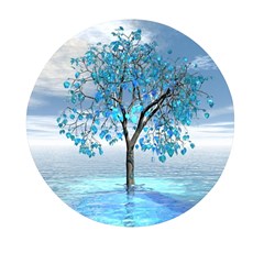 Crystal Blue Tree Mini Round Pill Box (pack Of 5) by icarusismartdesigns