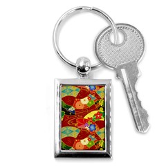Floral Abstract Key Chain (rectangle) by icarusismartdesigns