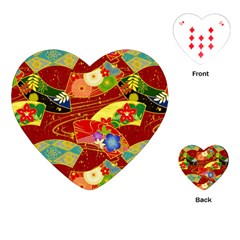 Floral Abstract Playing Cards Single Design (heart) by icarusismartdesigns