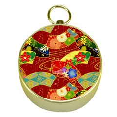 Floral Abstract Gold Compasses by icarusismartdesigns
