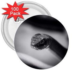 Black And White Snake 3  Buttons (100 Pack)  by ExtraAwesomeSauce
