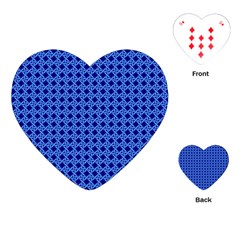 Basket Weave Basket Pattern Blue Playing Cards Single Design (heart) by Dutashop