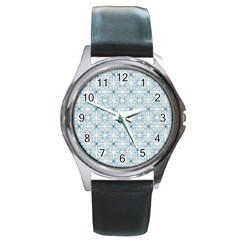 Tulip Flower Garden  Round Metal Watch by SychEva