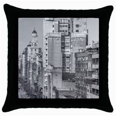 Aerial View Montevideo Uruguay Throw Pillow Case (black) by dflcprintsclothing