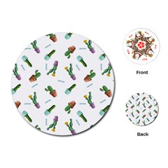 Cacti In Pots Playing Cards Single Design (round) by SychEva