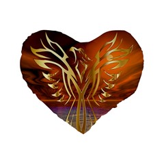 Pheonix Rising Standard 16  Premium Heart Shape Cushions by icarusismartdesigns