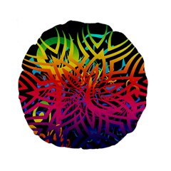 Abstract Jungle Standard 15  Premium Flano Round Cushions by icarusismartdesigns
