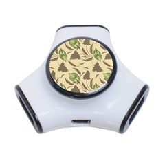 Folk Floral Pattern  Flowers Print  3-port Usb Hub by Eskimos