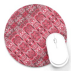 Fancy Ornament Pattern Design Round Mousepads by dflcprintsclothing