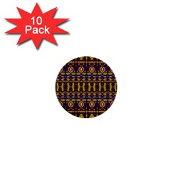 Fancy Ornate Pattern Mosaic Print 1  Mini Buttons (10 Pack)  by dflcprintsclothing