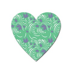 Folk Floral Pattern  Abstract Flowers Print  Seamless Pattern Heart Magnet by Eskimos