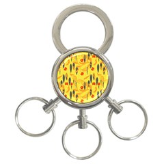 Folk Floral Pattern  Abstract Flowers Print  Seamless Pattern 3-ring Key Chain by Eskimos