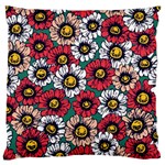 Daisy Colorfull Seamless Pattern Large Flano Cushion Case (Two Sides) Front