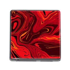 Red Vivid Marble Pattern 15 Memory Card Reader (square 5 Slot) by goljakoff