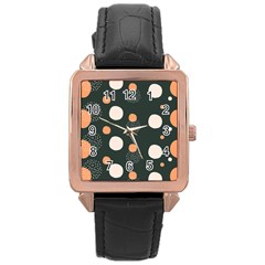 Black Peach White  Rose Gold Leather Watch  by Sobalvarro