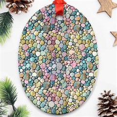 Multicolored Watercolor Stones Oval Ornament (two Sides) by SychEva