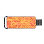 Orange/Yellow Line Pattern Portable USB Flash (One Side) Front