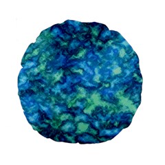 Deep Blues Standard 15  Premium Round Cushions by AlkaravanCreations