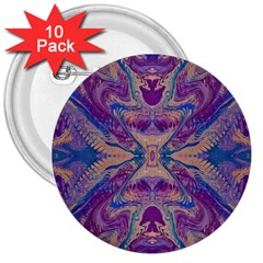Wings Repeats 3  Buttons (10 Pack)  by kaleidomarblingart