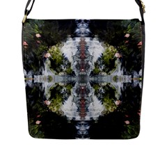 Mixed Media Painting Repeats Flap Closure Messenger Bag (l) by kaleidomarblingart