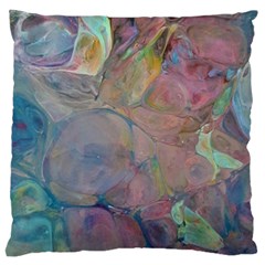 Marbled Pebbles Large Flano Cushion Case (one Side) by kaleidomarblingart