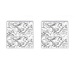 Black And White Grunge Abstract Print Cufflinks (square) by dflcprintsclothing