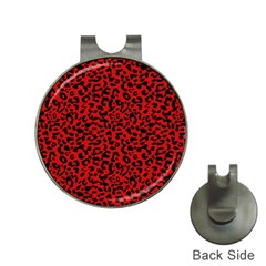 Red And Black Leopard Spots, Animal Fur Hat Clips With Golf Markers by Casemiro