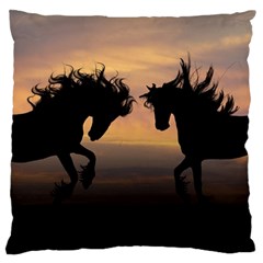 Evening Horses Standard Flano Cushion Case (two Sides) by LW323