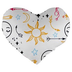 Pattern Mystic Large 19  Premium Heart Shape Cushions by alllovelyideas