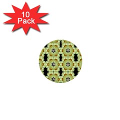 Summer Sun Flower Power Over The Florals In Peace Pattern 1  Mini Buttons (10 Pack)  by pepitasart
