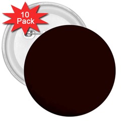 Brunette Brown 3  Buttons (10 Pack)  by FabChoice