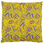 Folk flowers art pattern Floral abstract surface design  Seamless pattern Large Flano Cushion Case (Two Sides) Front