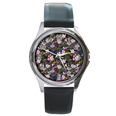 Apple Blossom  Round Metal Watch by SychEva