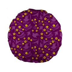 Folk Flowers Art Pattern Floral Abstract Surface Design  Seamless Pattern Standard 15  Premium Flano Round Cushions by Eskimos