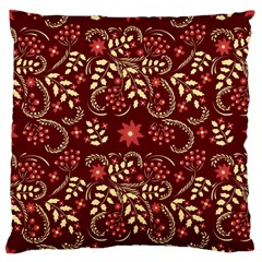 Folk Flowers Art Pattern Floral Abstract Surface Design  Seamless Pattern Large Flano Cushion Case (one Side) by Eskimos