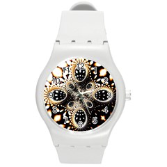 Fractal Jewerly Round Plastic Sport Watch (m) by Sparkle