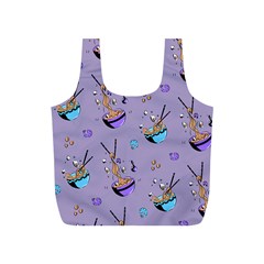 Japanese Ramen Sushi Noodles Rice Bowl Food Pattern Full Print Recycle Bag (s) by DinzDas