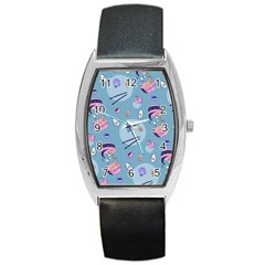 Japanese Ramen Sushi Noodles Rice Bowl Food Pattern 2 Barrel Style Metal Watch by DinzDas