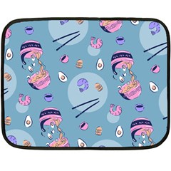 Japanese Ramen Sushi Noodles Rice Bowl Food Pattern 2 Fleece Blanket (mini) by DinzDas