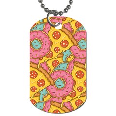 Fast Food Pizza And Donut Pattern Dog Tag (two Sides) by DinzDas