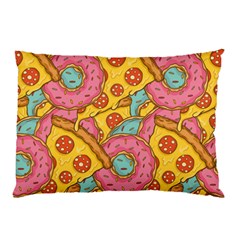 Fast Food Pizza And Donut Pattern Pillow Case (two Sides) by DinzDas