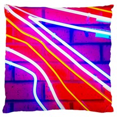 Pop Art Neon Lights Large Cushion Case (one Side) by essentialimage365
