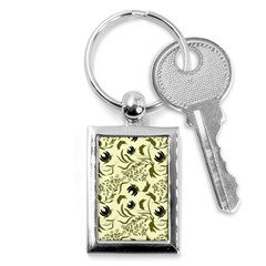 Folk Flowers Art Pattern Floral Abstract Surface Design  Seamless Pattern Key Chain (rectangle) by Eskimos