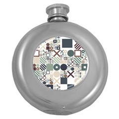 Mosaic Print Round Hip Flask (5 Oz) by designsbymallika