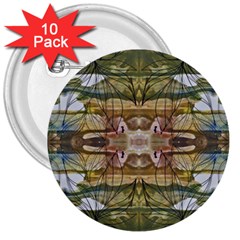 Abstract Symmetry 3  Buttons (10 Pack)  by kaleidomarblingart