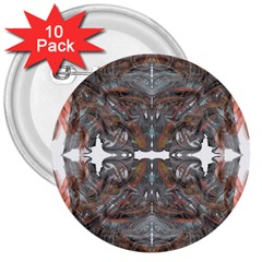 Painted Symmetry 3  Buttons (10 Pack)  by kaleidomarblingart