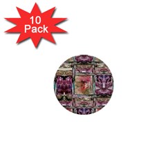 Collage Repeats 1  Mini Buttons (10 Pack)  by kaleidomarblingart
